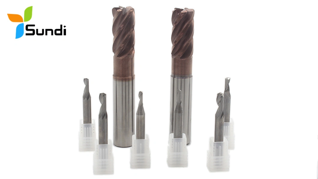 Roughing Solid Flat Corner Tapered Ball Nose CNC Machining Cutter Single Flute Carbide Endmill