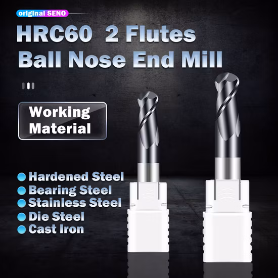 セノー ボールエンドミルカッター 2枚刃超硬エンドミル HRC60
